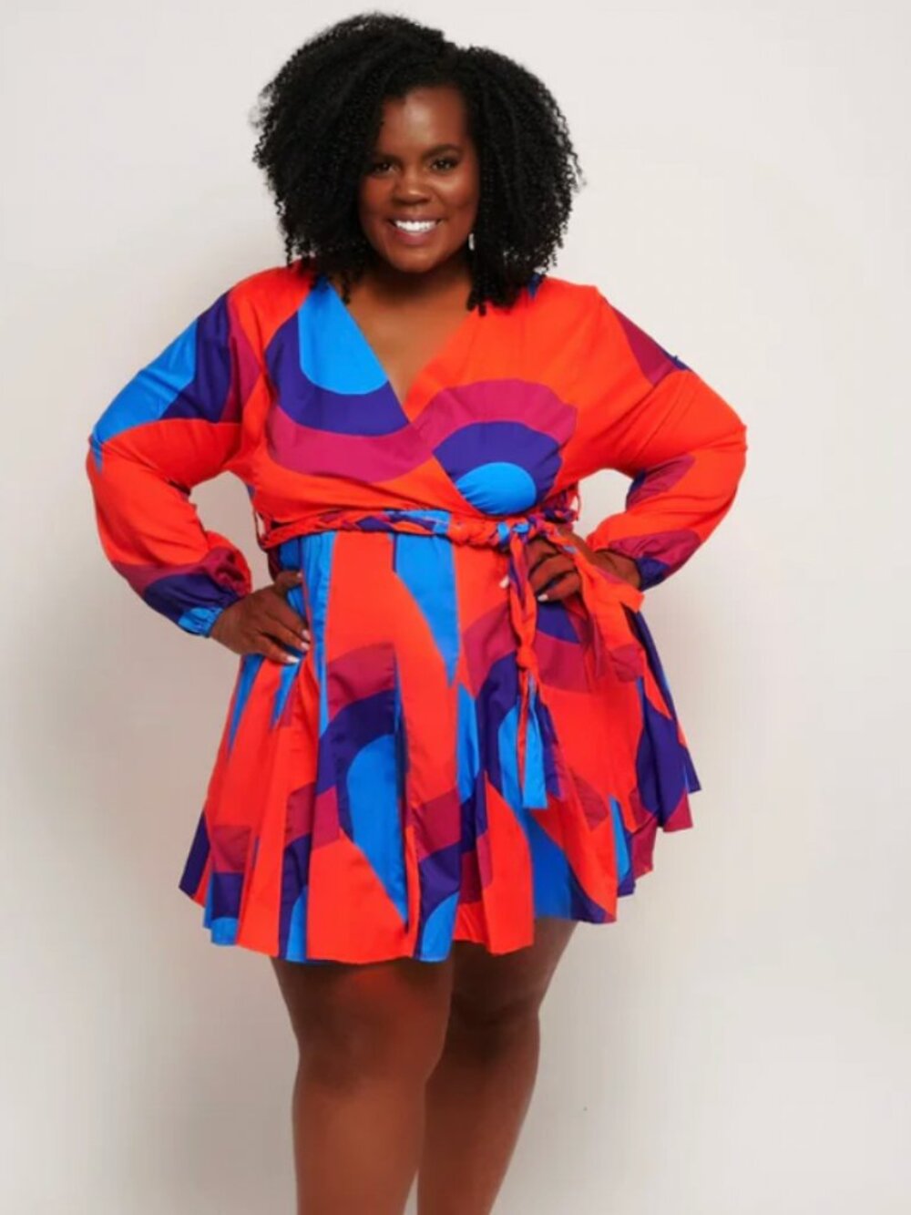 NWT! L'ATISTE Multicolor Swirl Pattern "Flow With Me" Mini Dress - Size 1X